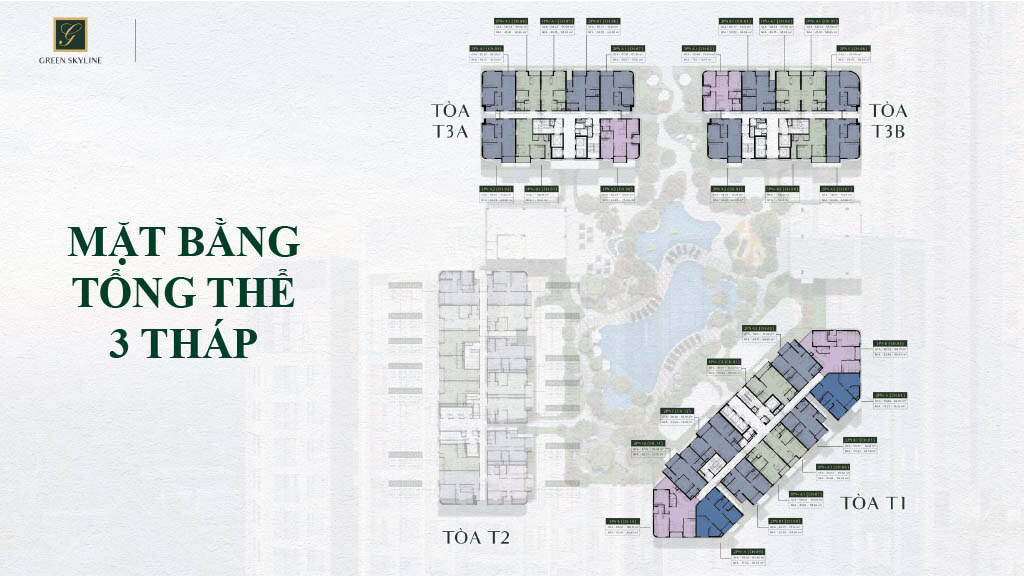 Mặt bằng tổng thể 3 tháp Green Skyline