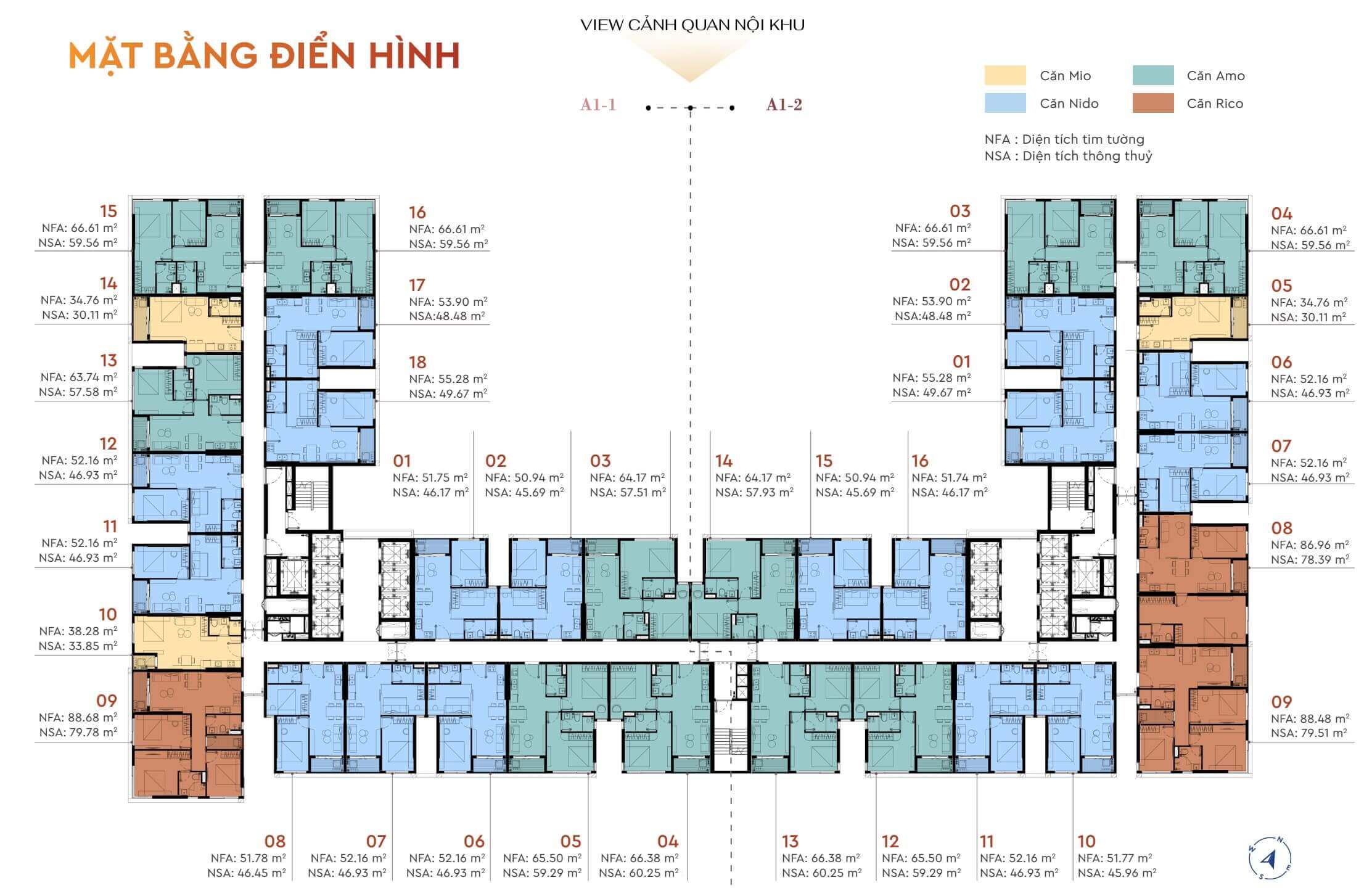 Mặt bằng điển hình căn hộ cao cấp Monrei Saigon