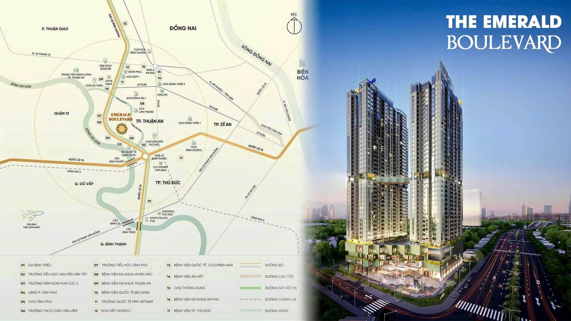 vi tri du an can ho cao cap The Emerald Boulevard Le Phong